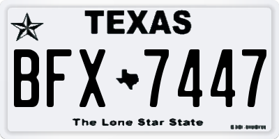 TX license plate BFX7447