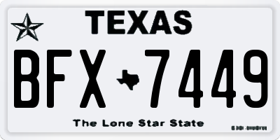 TX license plate BFX7449