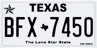 TX license plate BFX7450