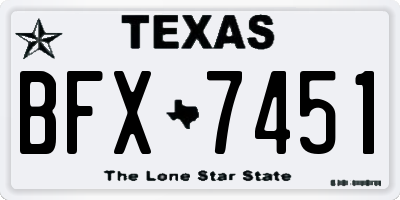 TX license plate BFX7451
