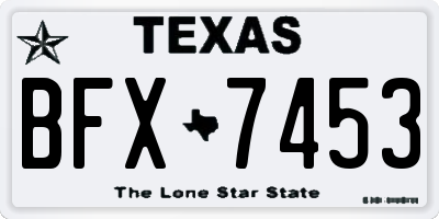 TX license plate BFX7453