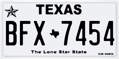 TX license plate BFX7454