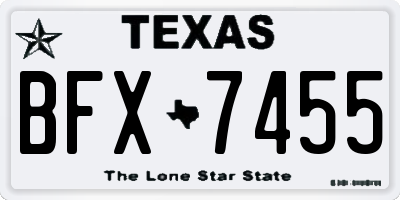 TX license plate BFX7455