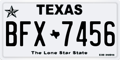 TX license plate BFX7456