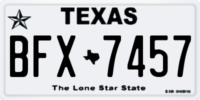 TX license plate BFX7457