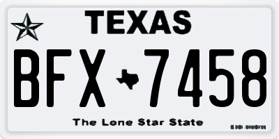 TX license plate BFX7458