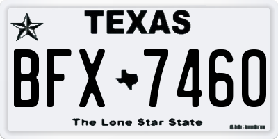 TX license plate BFX7460