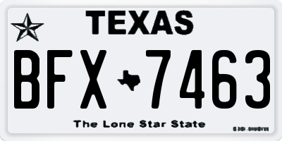 TX license plate BFX7463