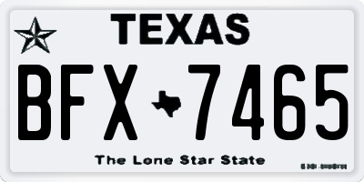 TX license plate BFX7465