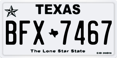 TX license plate BFX7467