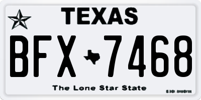 TX license plate BFX7468