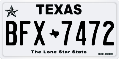 TX license plate BFX7472