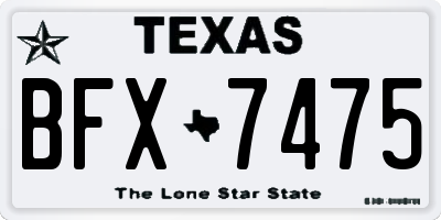 TX license plate BFX7475