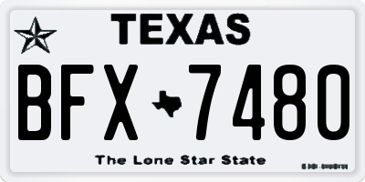 TX license plate BFX7480