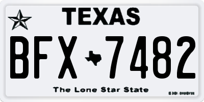TX license plate BFX7482