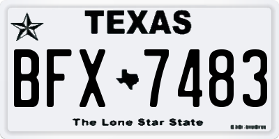 TX license plate BFX7483