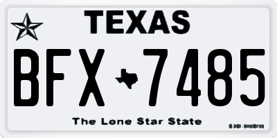 TX license plate BFX7485