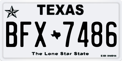 TX license plate BFX7486