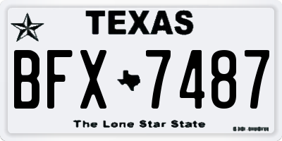 TX license plate BFX7487
