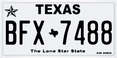 TX license plate BFX7488
