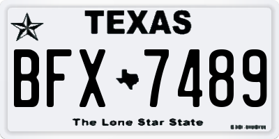 TX license plate BFX7489