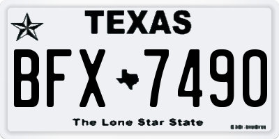 TX license plate BFX7490