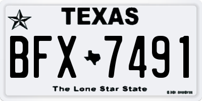 TX license plate BFX7491