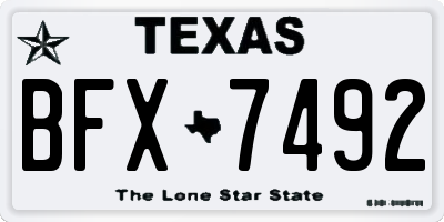 TX license plate BFX7492