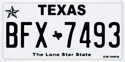 TX license plate BFX7493