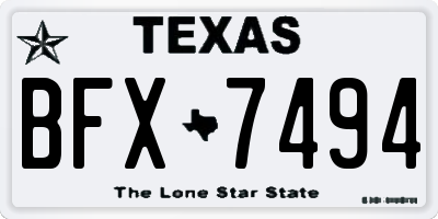 TX license plate BFX7494