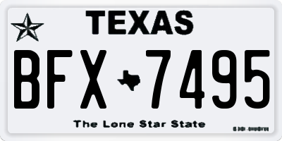 TX license plate BFX7495