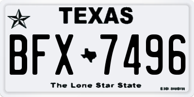 TX license plate BFX7496