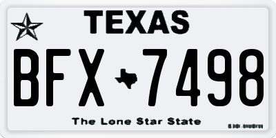 TX license plate BFX7498