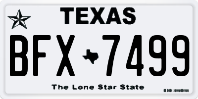 TX license plate BFX7499