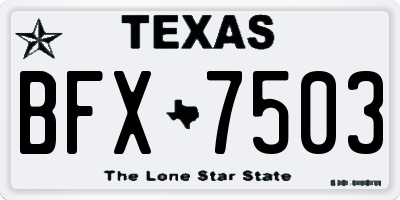 TX license plate BFX7503