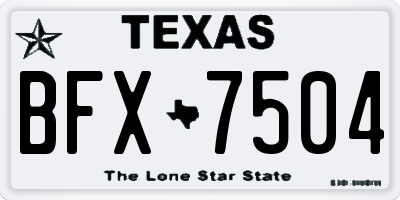 TX license plate BFX7504