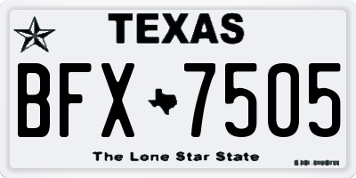 TX license plate BFX7505