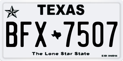 TX license plate BFX7507