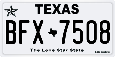 TX license plate BFX7508