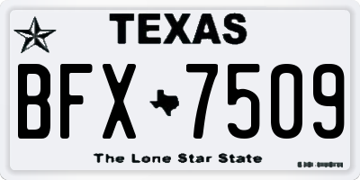 TX license plate BFX7509
