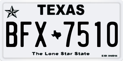 TX license plate BFX7510