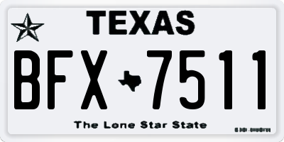 TX license plate BFX7511