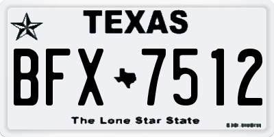 TX license plate BFX7512