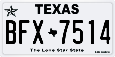 TX license plate BFX7514