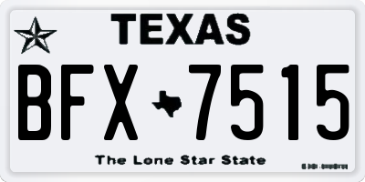 TX license plate BFX7515