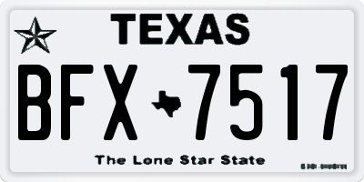 TX license plate BFX7517
