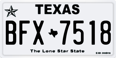 TX license plate BFX7518