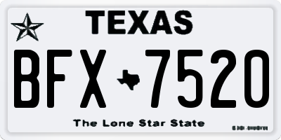 TX license plate BFX7520