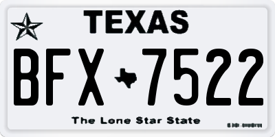 TX license plate BFX7522