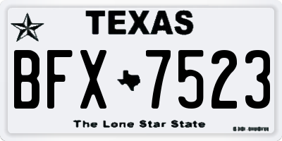 TX license plate BFX7523